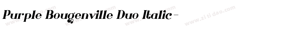 Purple Bougenville Duo Italic字体转换